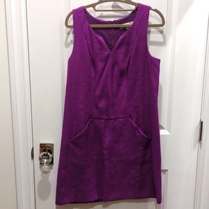 Women's LOFT fuchsia sleeveless dress with front pockets